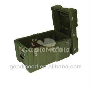 Plastic rotationally moulded military box for gun protection